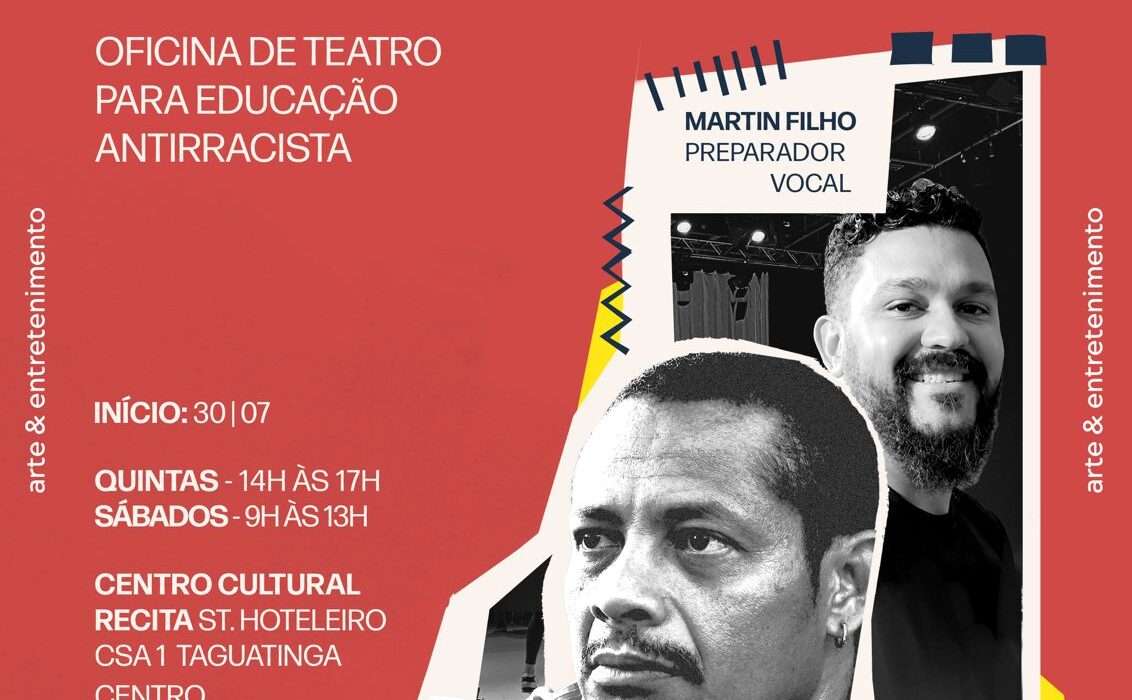 Inscrições abertas para oficina gratuita de teatro musical em Taguatinga Teatro