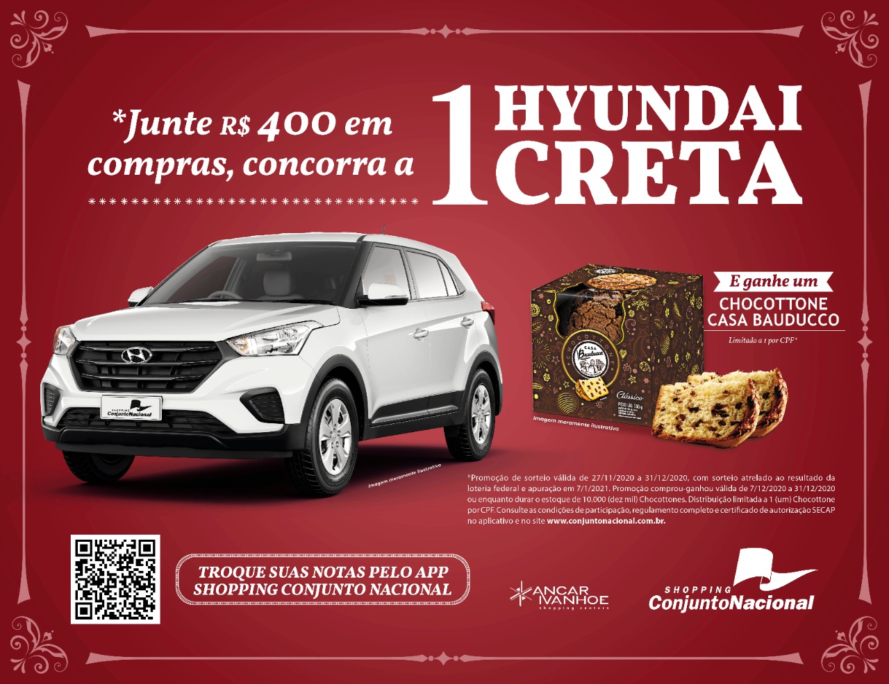 Conjunto Nacional sorteia um automóvel Hyundai Creta Action 0km neste Natal