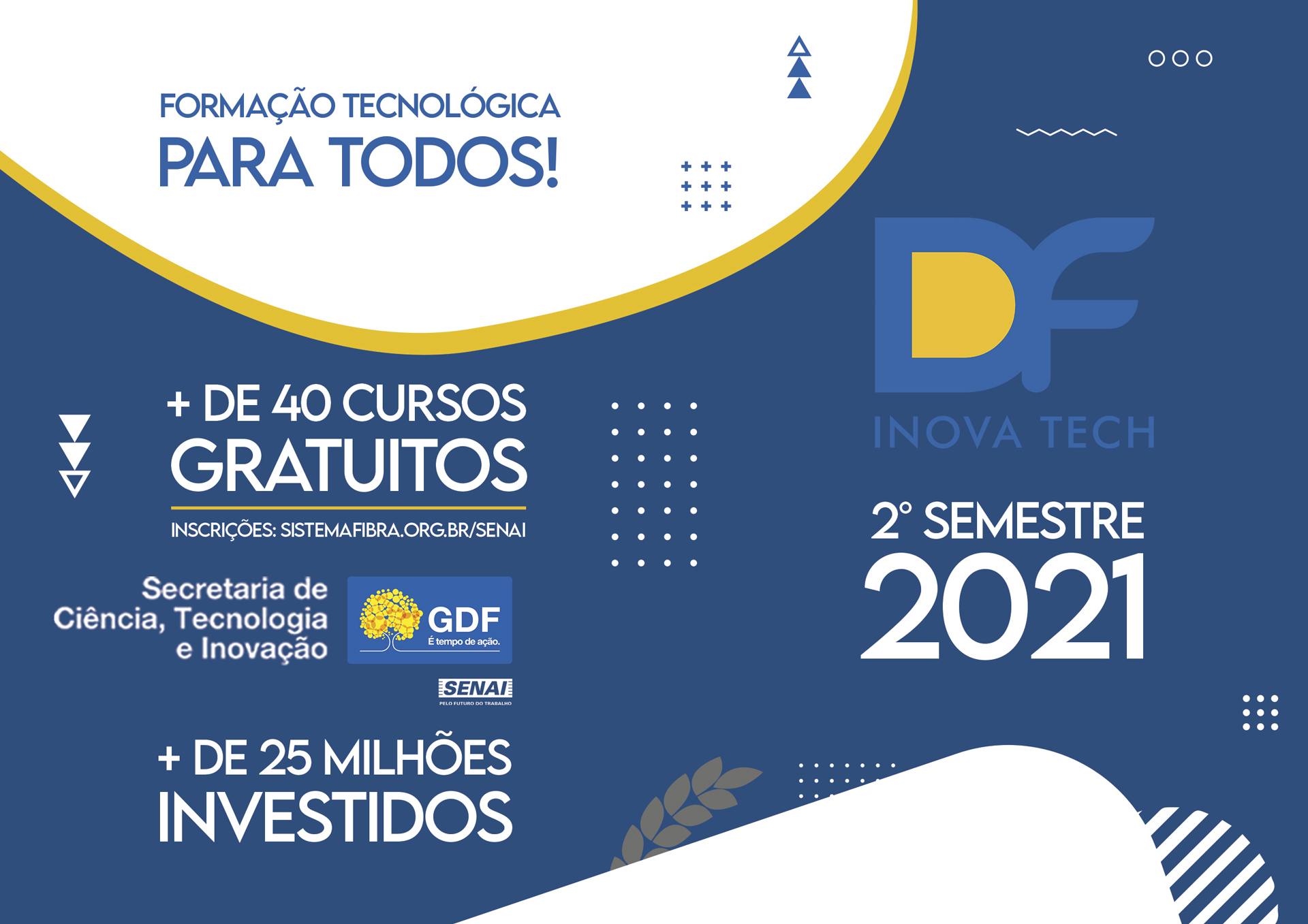 Secretaria de Tecnologia e Inovação do DF abre 3.240 vagas em cursos gratuitos do DF Inova Tech