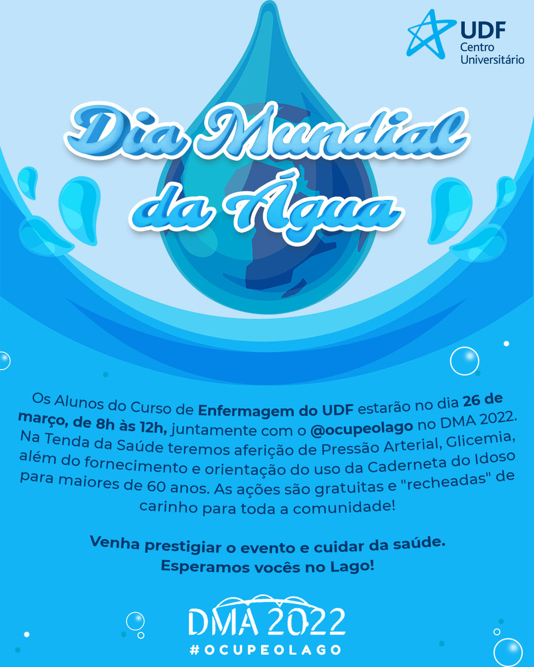 UDF realiza serviços de aferição gratuitos em tenda da saúde no Deck Sul