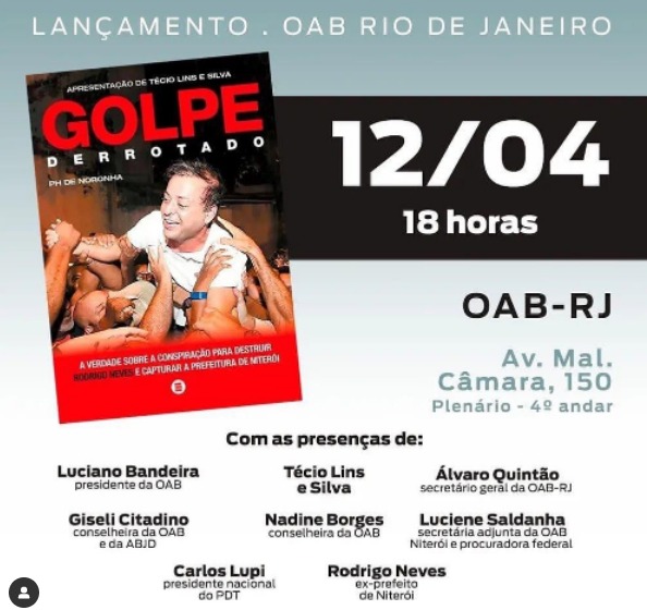 Rodrigo Neves lança livro na OAB-RJ