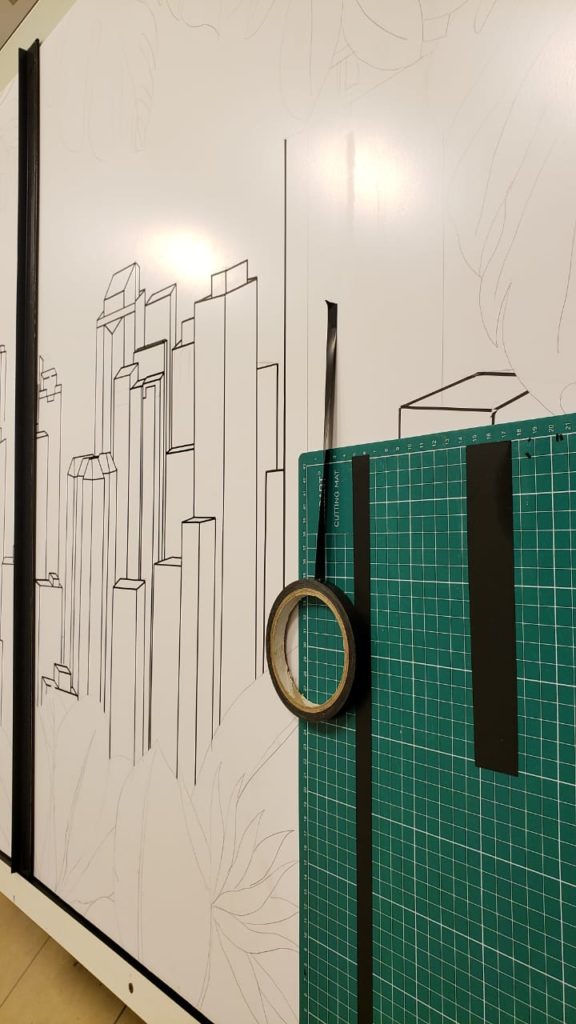 Artistas montam obra de arte com fitas ao vivo Artes