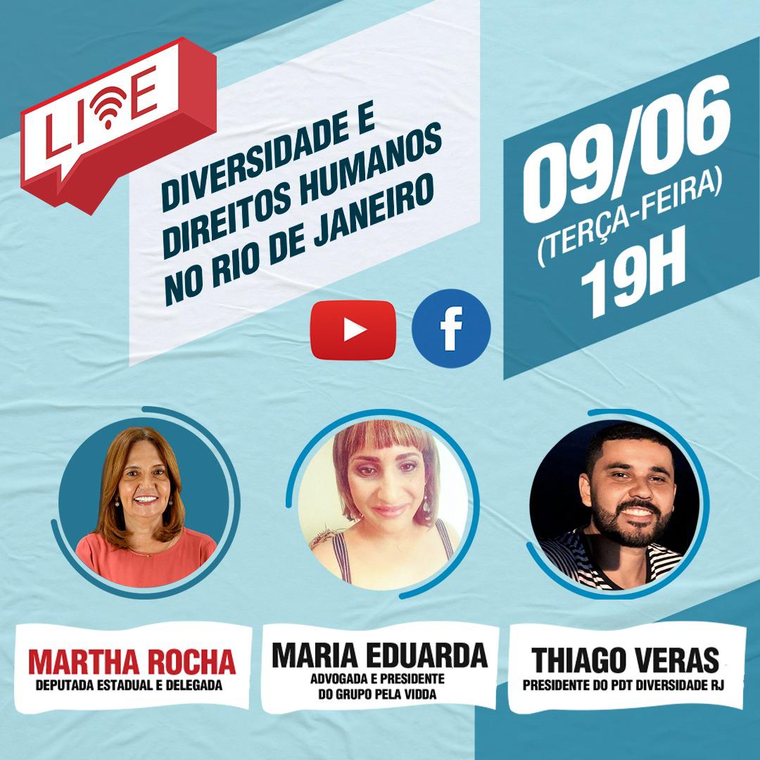 PDT Diversidade promove live sobre Direitos Humanos com deputada Martha Rocha Rio de janeiro