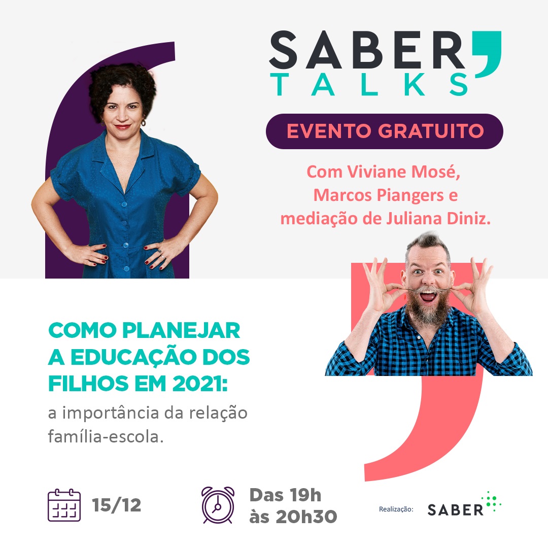 Colégio Sigma reúne Viviane Mosé e Marcos Piangers para refletir sobre a importância da relação família-escola em 2021