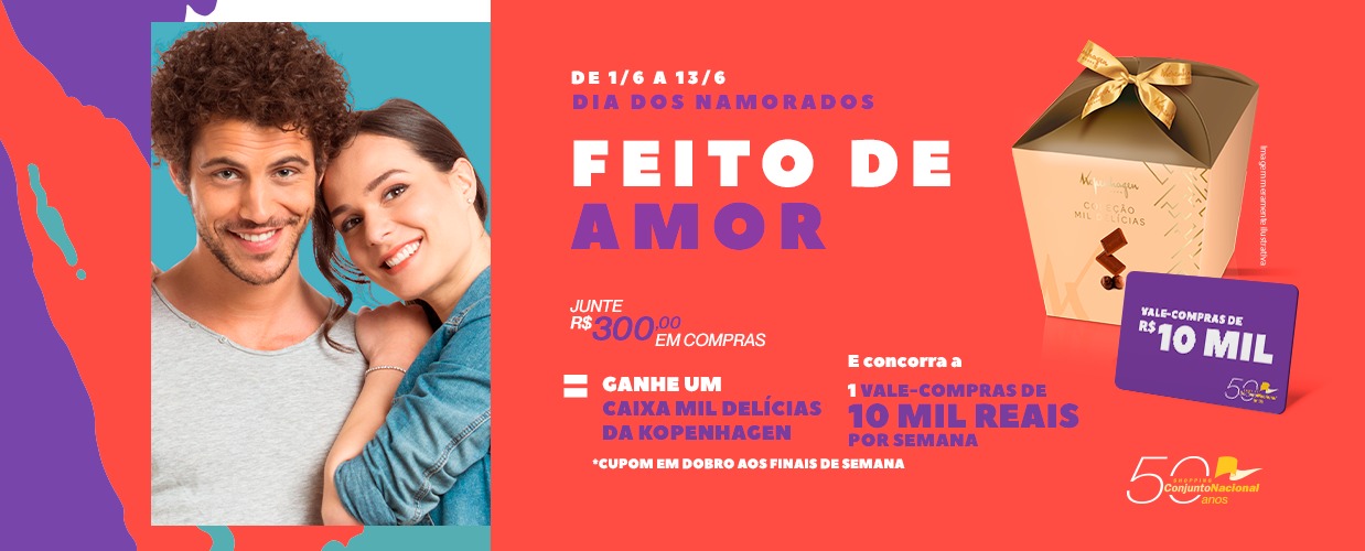 Conjunto Nacional vai sortear R$ 20 mil no Dia dos Namorados