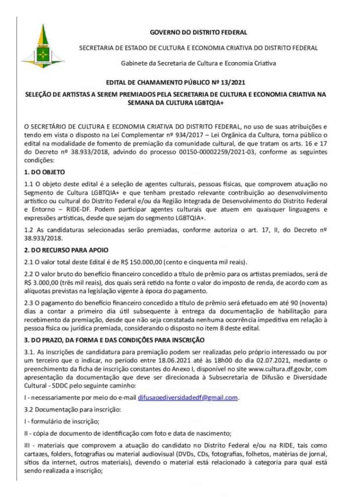 Secec lança prêmio para cultura LGBTQIA+ Notícias