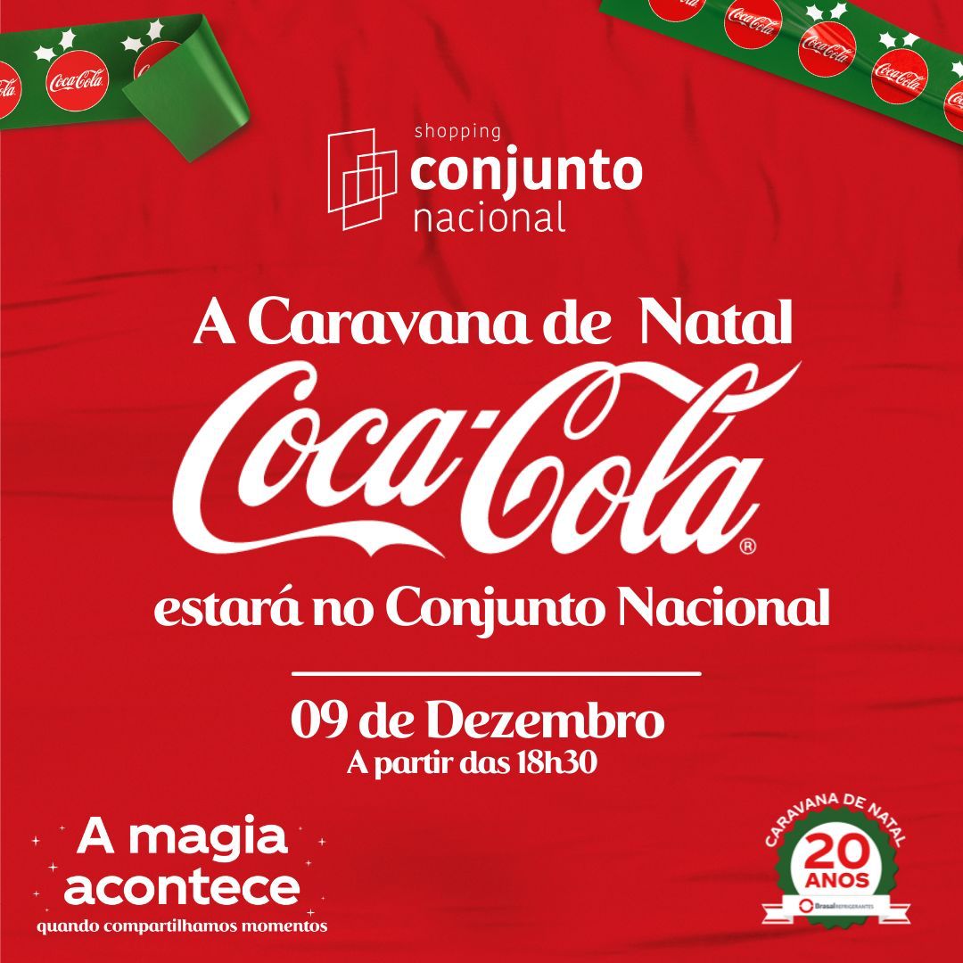 Caravana Iluminada da Coca-Cola partirá do Conjunto Nacional nesta quinta-feira