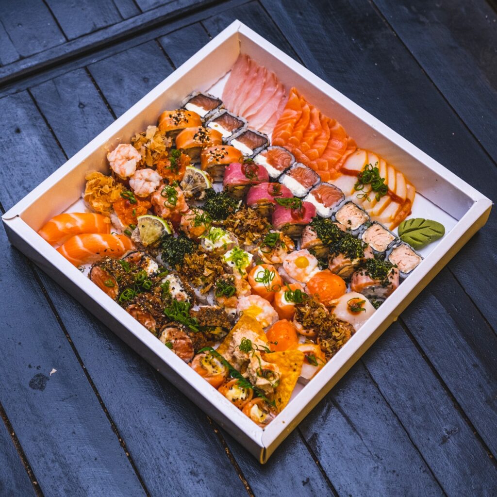 O amor com sushi está no ar Gastronomia