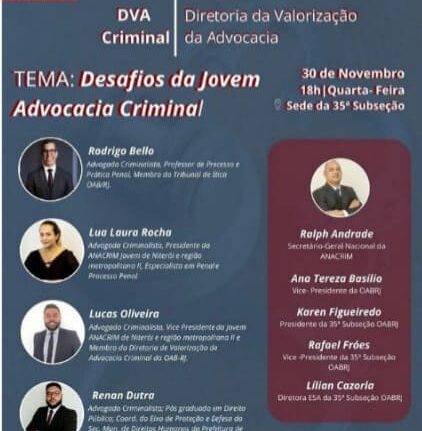 Desafios da Jovem Advocacia Criminal Colunismo Social