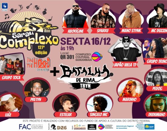 Sarau Complexo de Natal tem programação gratuita em Samambaia nesta sexta (16) Geral