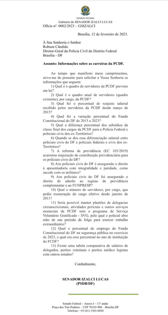 Senador Izalci se reúne com representantes da Polícia Civil do DF, na busca de soluções para a categoria Política