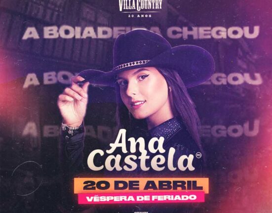 Ana Castela, destaque no sertanejo fará grande noite no Villa Country Música