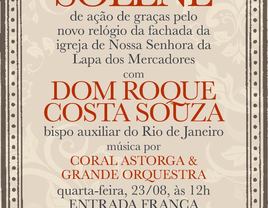 Relógio voltará a andar, cem anos depois Colunismo Social