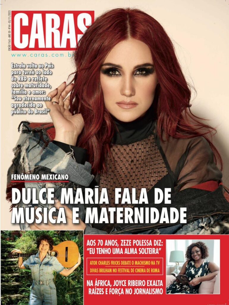 Estampando mais uma capa de revista brasileira, Dulce Maria fala sobre maternidade e turnê Celebridades