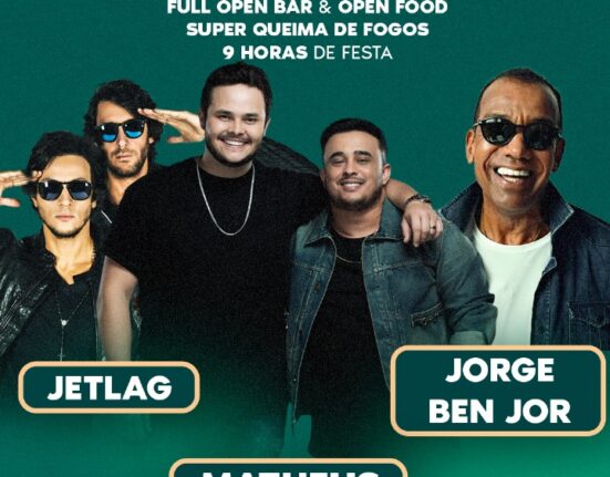 Reveillon da Garoa 2024: a mais completa experiência de uma Festa de Réveillon em São Paulo com Matheus e Kauan, Jorge Ben Jor e Jetlag Saúde