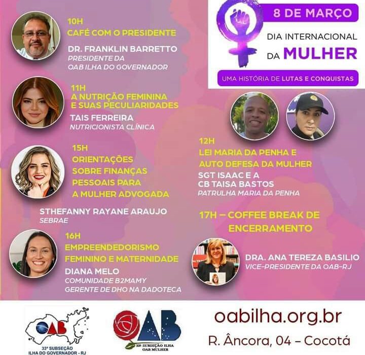 Dia Internacional da Mulher. Colunismo Social