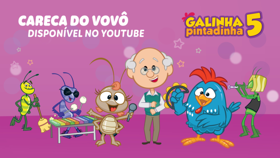 Em clima de férias, Galinha Pintadinha lança clipe "Careca do Vovô" cinema