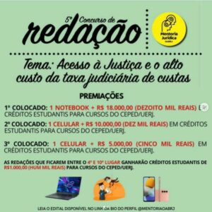 5°Concurso de Redação (Mentoria Jurídica). Rio de janeiro