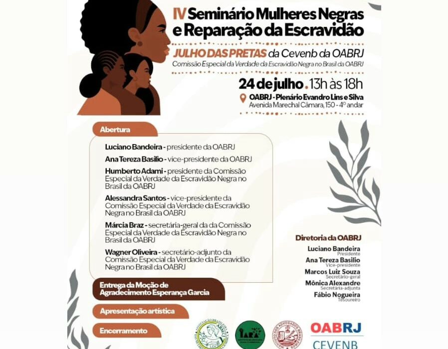 IV Seminário Mulheres Negras e Reparação da Escravidão Colunismo Social