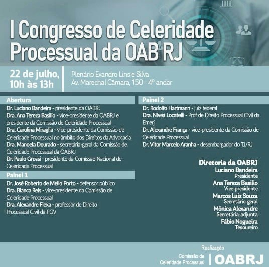 I Congresso de Celeridade da OAB-RJ Rio de janeiro