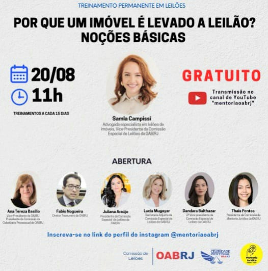 Lançamento: Treinamento Permanente em Leilões Rio de janeiro