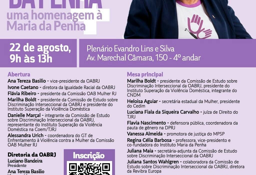 18 anos da Lei Maria da Penha Rio de janeiro