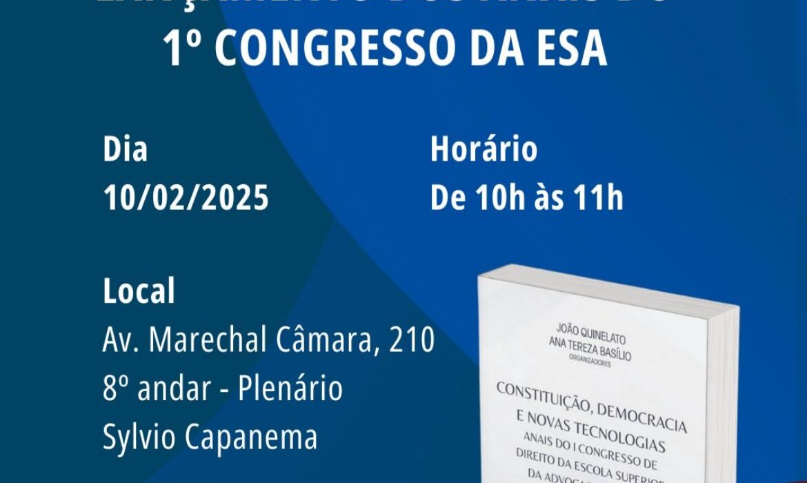 Lançamento dos Anais do 1° Congresso da ESA Rio de janeiro