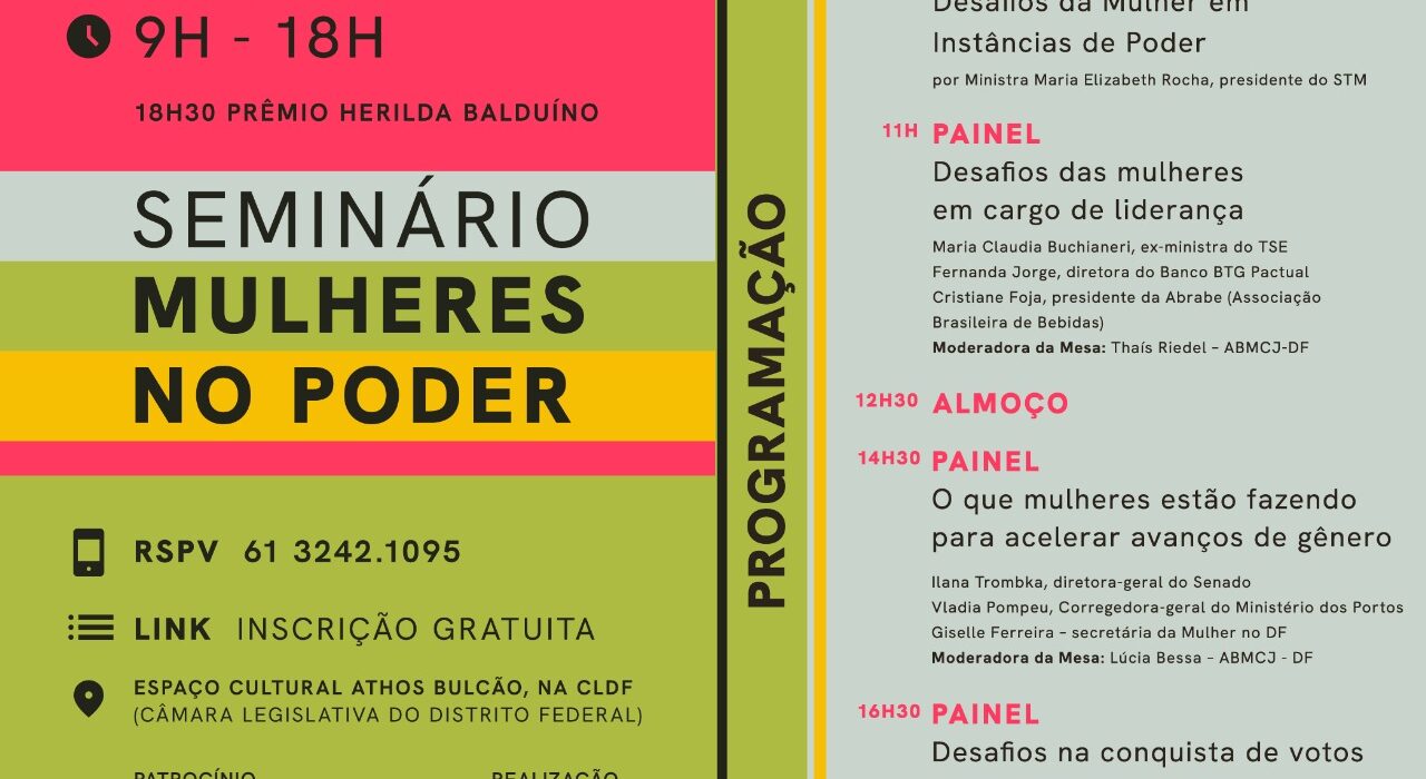 Seminário Mulheres no Poder discute desafios da liderança feminina e da equidade de gênero Eventos
