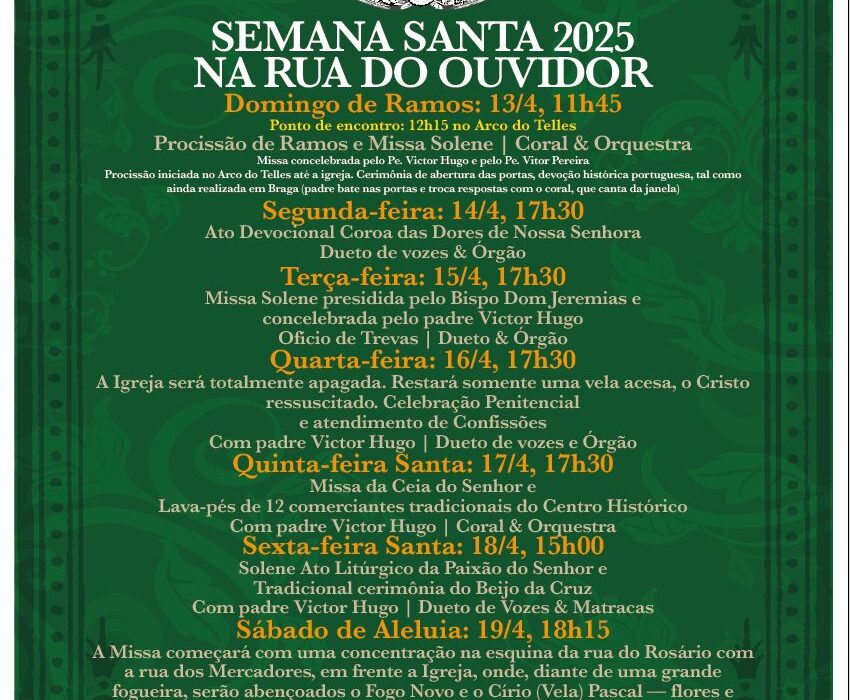 Programação da Semana Santa Rio de janeiro