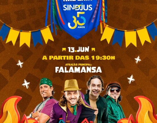 Sindjus comemora 35 anos com festa junina animada por Falamansa Rio de janeiro