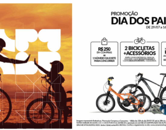 Pedale com o coração: Venâncio Shopping lança promoção de Dia dos Pais com sorteio de bicicletas Diversão