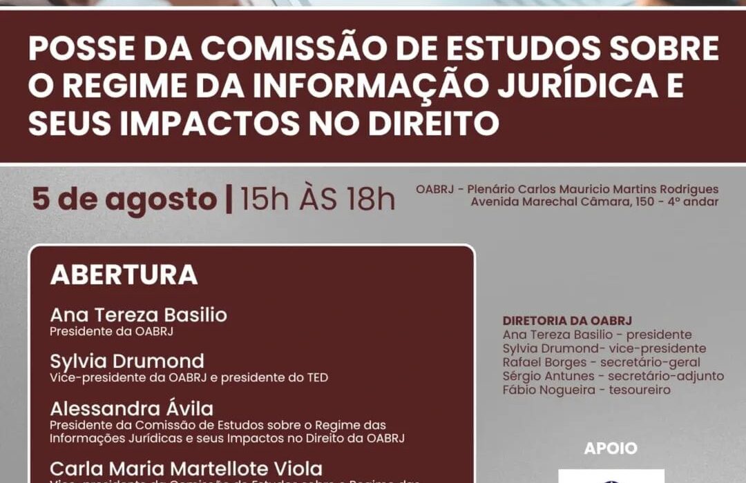 Comissão de Estudos sobre o Regime da Informação Jurídica e Seus Impactos no Direito Rio de janeiro