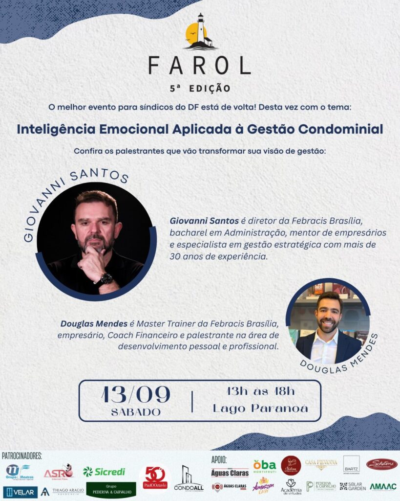 FAROL 5ª Edição* - evento exclusivo voltado para síndicos Economia