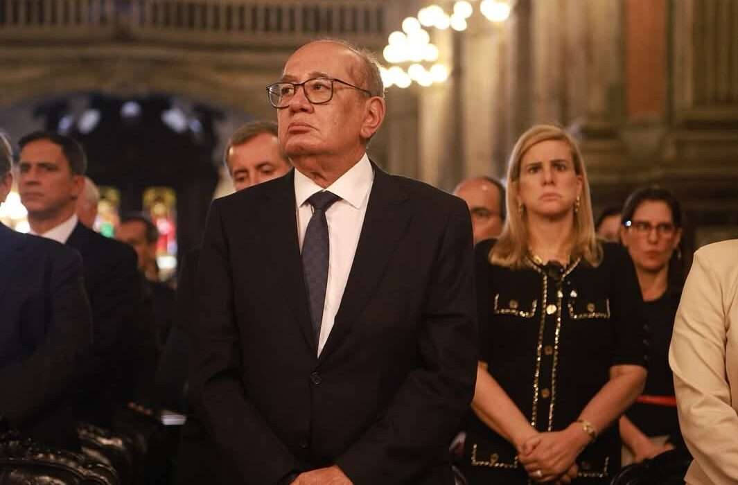 Gilmar Mendes e Ana Tereza Basílio, na Missa de Corpo Presente em homenagem a Sergio Bermudes Rio de janeiro