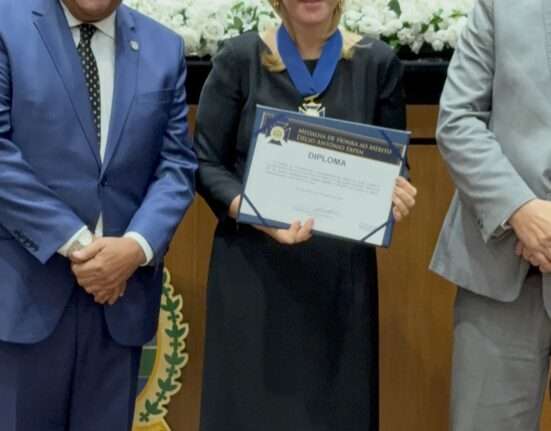 Ana Tereza Basílio recebeu a Medalha de Honra ao Mérito Desembargador Décio Espen, no TJRJ construção