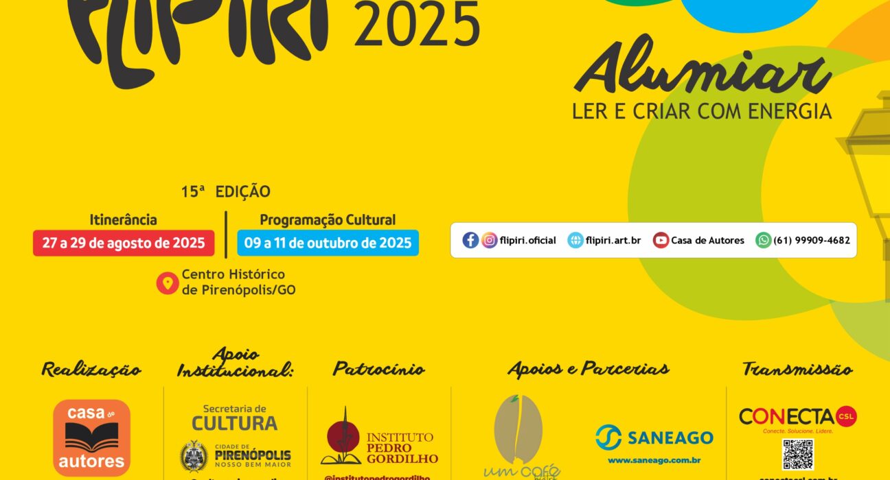 15ª Flipiri transforma Pirenópolis em palco literário de 9 a 11 de outubro Diversão