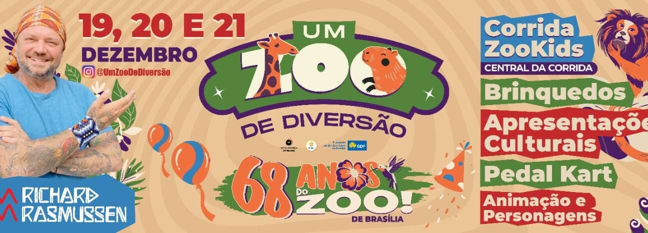 O projeto Um Zoo de Diversão comemora 68 anos do Zoológico de Brasília com a presença do Biólogo Richard Rasmussen nos dias 19, 20 e 21 de dezembro Diversão