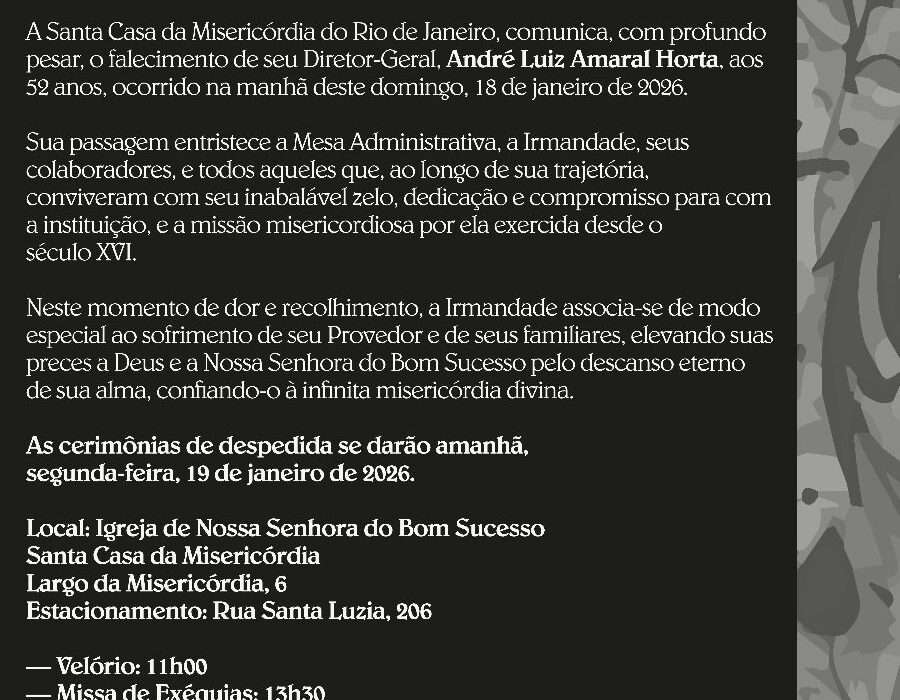 Homenagem póstuma a André Horta Rio de janeiro