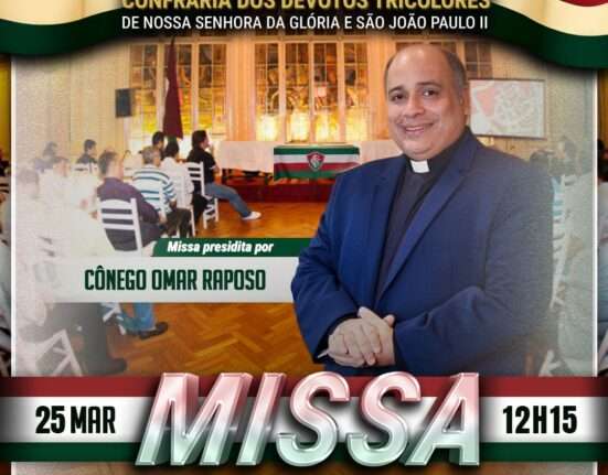 Cônego Omar Raposo celebra missa dos Devotos Tricolores Rio de janeiro