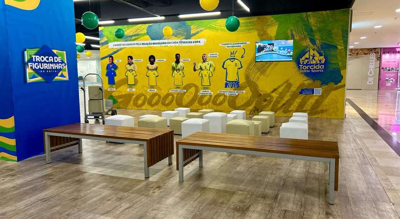 Pátio Brasil Shopping prepara experiência com figurinha personalizada e espaço especial para troca de figurinhas durante a Copa do Mundo  negócios