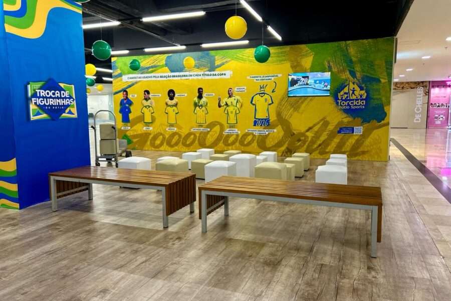 Pátio Brasil Shopping prepara experiência com figurinha personalizada e espaço especial para troca de figurinhas durante a Copa do Mundo  negócios
