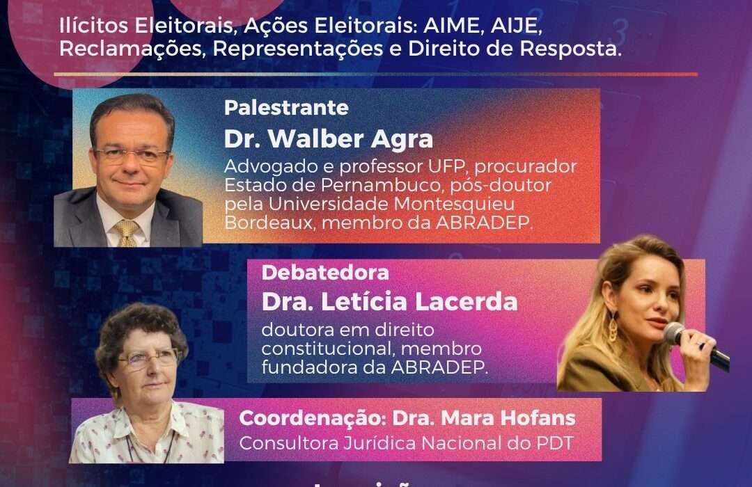 PDT promove webconferência sobre Direito Eleitoral- Eleições 2026 Rio de janeiro