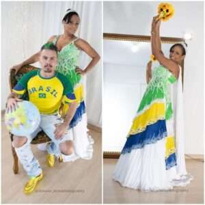 Estilista Edson Eddel transforma paixão pelo Brasil em luxo: coleção de noivas inspirada na Copa encanta o Brasil Colunismo Social